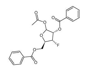 1-O-acetyl-2,5-di-O-benzoyl-3-fluoro-3-deoxy-α,β-D-ribofuranose结构式