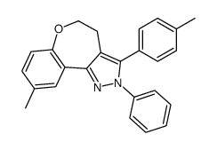 2H-(1)Benzoxepino(5,4-c)pyrazole, 4,5-dihydro-9-methyl-3-(4-methylphen yl)-2-phenyl-结构式