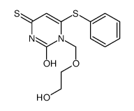 1-(2-hydroxyethoxymethyl)-6-phenylsulfanyl-4-sulfanylidenepyrimidin-2-one Structure