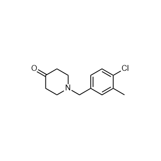 1-(4-氯-3-甲基苄基)哌啶-4-酮结构式