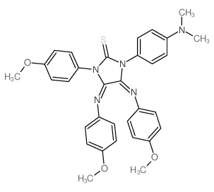 2-Imidazolidinethione,1-[4-(dimethylamino)phenyl]-3-(4-methoxyphenyl)-4,5-bis[(4-methoxyphenyl)imino]-结构式