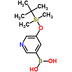 5-([tert-Butyl(dimethyl)silyl]oxy)pyridine-3-boronic acid结构式