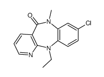 8-chloro-11-ethyl-6-methylpyrido[3,2-c][1,5]benzodiazepin-5-one结构式