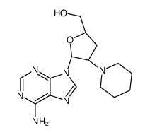 [(2S,4R,5R)-5-(6-aminopurin-9-yl)-4-piperidin-1-yloxolan-2-yl]methanol结构式