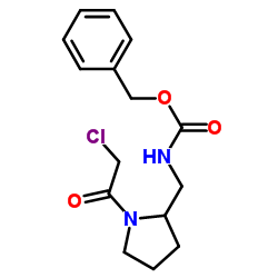 Benzyl {[1-(chloroacetyl)-2-pyrrolidinyl]methyl}carbamate结构式