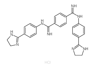 1,4-Benzenedicarboximidamide,N1,N4-bis[4-(4,5-dihydro-1H-imidazol-2-yl)phenyl]-, hydrochloride (1:4) structure