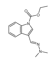 1-Ethoxycarbonylindole-3-carboxaldehyde N,N-dimethylhydrazone结构式