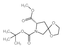 (S)-7-tert-butyl 8-methyl 1,4-dioxa-7-azaspiro[4.4]nonane-7,8-dicarboxylate结构式