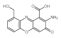 3H-Phenoxazine-1-carboxylicacid, 2-amino-9-(hydroxymethyl)-3-oxo- structure