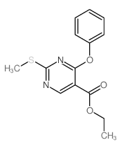 5-Pyrimidinecarboxylicacid, 2-(methylthio)-4-phenoxy-, ethyl ester Structure