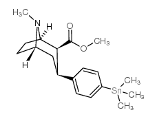 8-AZABICYCLO[3.2.1]OCTANE-2-CARBOXYLIC ACID, 8-METHYL-3-[4-(TRIMETHYL-STANNYL)PHENYL]-, METHYL ESTER, [1R-(EXO, EXO)]-结构式