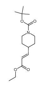 (E)-4-(3-乙氧基-3-氧代丙烷-1-烯-1-基)哌啶-1-羧酸叔丁酯结构式