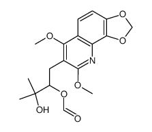 4-(6,8-dimethoxy-[1,3]dioxolo[4,5-h]quinolin-7-yl)-3-formyloxy-2-methyl-butan-2-ol结构式