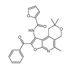 N-(2-benzoyl-5,8,8-trimethyl-8,9-dihydro-6H-furo[2,3-b]pyrano[4,3-d]pyridin-1-yl)furan-2-carboxamide结构式