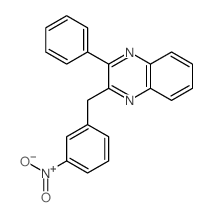 2-[(3-nitrophenyl)methyl]-3-phenyl-quinoxaline structure