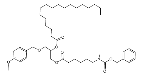 1-O-[6-(N-carbobenzyloxyamino)-hexanoyl]-2-O-octadecanoyl-3-O-(p-methoxybenzyl)-sn-glycerol Structure