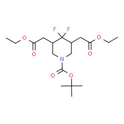 diethyl 2,2'-(1-(tert-butoxycarbonyl)-4,4-difluoropiperidine-3,5-diyl)diacetate结构式