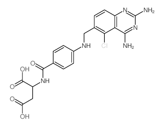 L-Aspartic acid, N-(4-(((2,4-diamino-5-chloro-6-quinazolinyl)methyl)amino)benzoyl)- (9CI) Structure