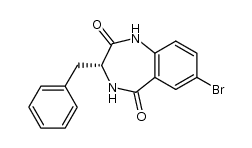 (R)-7-bromo-2,3,4,5-tetrahydro-3-(phenylmethyl)-1H-1,4-benzodiazepine-2,5-dione Structure