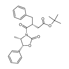 tert-butyl (R)-3-benzyl-4-((4S,5R)-4-methyl-2-oxo-5-phenyloxazolidin-3-yl)-4-oxobutanoate结构式