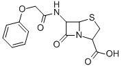 (6R)-3,3-Didemethyl-6-[(phenoxyacetyl)amino]penicillanic acid结构式