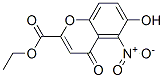 6-Hydroxy-5-nitro-4-oxo-4H-1-benzopyran-2-carboxylic acid ethyl ester结构式