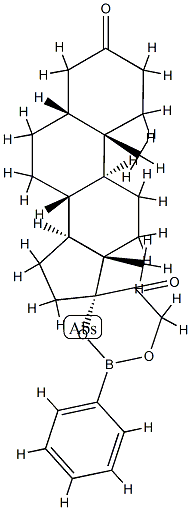 17,21-[(Phenylboranediyl)bisoxy]-5β-pregnane-3,20-dione structure