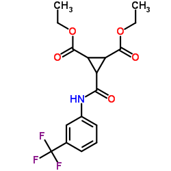 DIETHYL 3-([3-(TRIFLUOROMETHYL)ANILINO]CARBONYL)-1,2-CYCLOPROPANEDICARBOXYLATE结构式