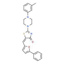 2-[4-(3-methylphenyl)-1-piperazinyl]-5-[(5-phenyl-2-furyl)methylene]-1,3-thiazol-4(5H)-one Structure