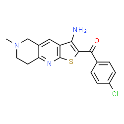 (3-Amino-6-methyl-5,6,7,8-tetrahydrothieno[2,3-b][1,6]naphthyridin-2-yl)(4-chlorophenyl)methanone结构式