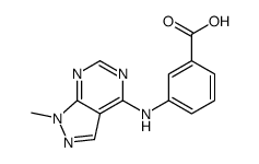 3-[(1-methyl-1H-pyrazolo[3,4-d]pyrimidin-4-yl)amino]benzoic acid structure