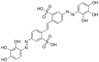 2,2'-(1,2-Ethenediyl)bis[5-[(2,3,4-trihydroxyphenyl)azo]benzenesulfonic acid] structure