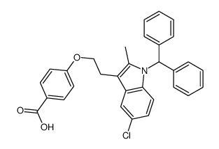 4-{2-[5-Chloro-1-(diphenylmethyl)-2-methyl-1H-indol-3-yl]ethoxy}b enzoic acid结构式