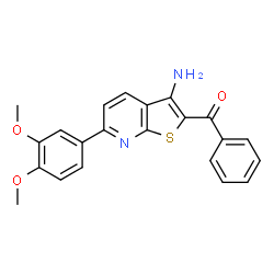 [3-Amino-6-(3,4-dimethoxyphenyl)thieno[2,3-b]pyridin-2-yl](phenyl)methanone结构式