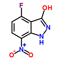 4-Fluoro-7-nitro-1,2-dihydro-3H-indazol-3-one结构式
