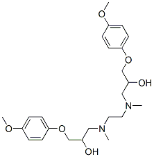 N,N'-Bis[3-(p-methoxyphenoxy)-2-hydroxypropyl]-N,N'-dimethylethylenediamine结构式