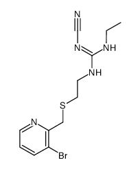 N-Cyano-N'-[2-((3-bromo-2-pyridyl)methylthio)ethyl]-N''-ethylguanidine Structure