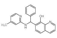 8-Quinolinol,7-[[(4-methyl-2-pyridinyl)amino]phenylmethyl]-结构式