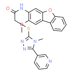 Acetamide, N-(2-methoxy-3-dibenzofuranyl)-2-[[4-methyl-5-(3-pyridinyl)-4H-1,2,4-triazol-3-yl]thio]- (9CI) Structure