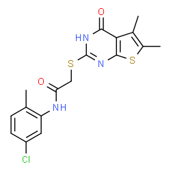 Acetamide, N-(5-chloro-2-methylphenyl)-2-[(1,4-dihydro-5,6-dimethyl-4-oxothieno[2,3-d]pyrimidin-2-yl)thio]- (9CI)结构式