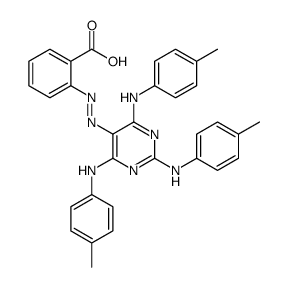 2-[[2,4,6-tris(4-methylanilino)pyrimidin-5-yl]diazenyl]benzoic acid结构式