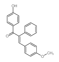 1-(4-hydroxyphenyl)-3-(4-methoxyphenyl)-2-phenyl-prop-2-en-1-one结构式