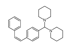 1-[[4-(2-phenylethenyl)phenyl]-piperidin-1-ylmethyl]piperidine结构式