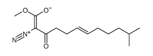 2-diazonio-1-methoxy-11-methyl-1-oxododeca-2,6-dien-3-olate Structure