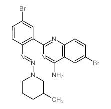 4-Quinazolinamine,6-bromo-2-[5-bromo-2-[2-(3-methyl-1-piperidinyl)diazenyl]phenyl]-结构式
