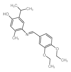 4-[(3,4-diethoxyphenyl)methylideneamino]-5-methyl-2-propan-2-yl-phenol结构式