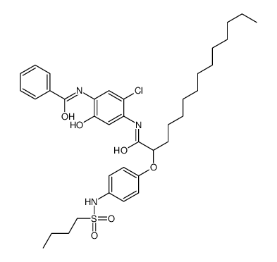 N-[4-[[2-[4-[(butylsulphonyl)amino]phenoxy]-1-oxotetradecyl]amino]-5-chloro-2-hydroxyphenyl]benzamide structure