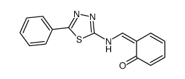 6-[[(5-phenyl-1,3,4-thiadiazol-2-yl)amino]methylidene]cyclohexa-2,4-dien-1-one Structure