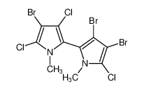 2,2'-Bi-1H-pyrrole, 3,4,4'-tribromo-3',5,5'-trichloro-1,1'-dimethyl-结构式