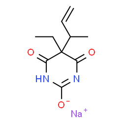 5-Ethyl-5-(1-methyl-2-propenyl)-2-sodiooxy-4,6(1H,5H)-pyrimidinedione结构式
